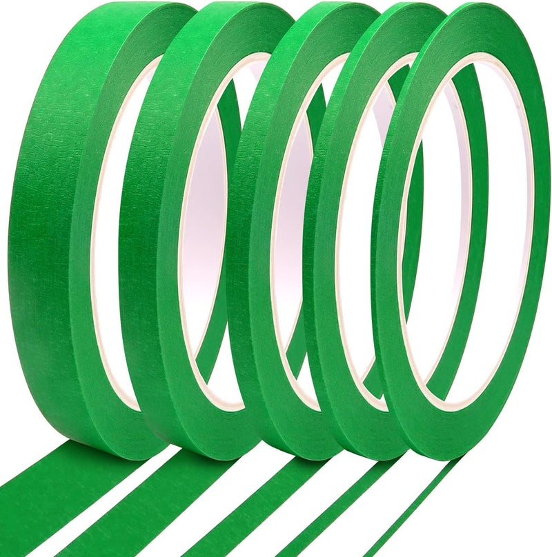 DOAY 5 Rolls Pinstripe Tape - Masking Tape 1/16", 1/8", 1/4", 1/2", 3/4" - Thin Painters Masking Automotive Tape for DIY, Car, Auto, Paint, Art, Tumblers (Green) - Image 1